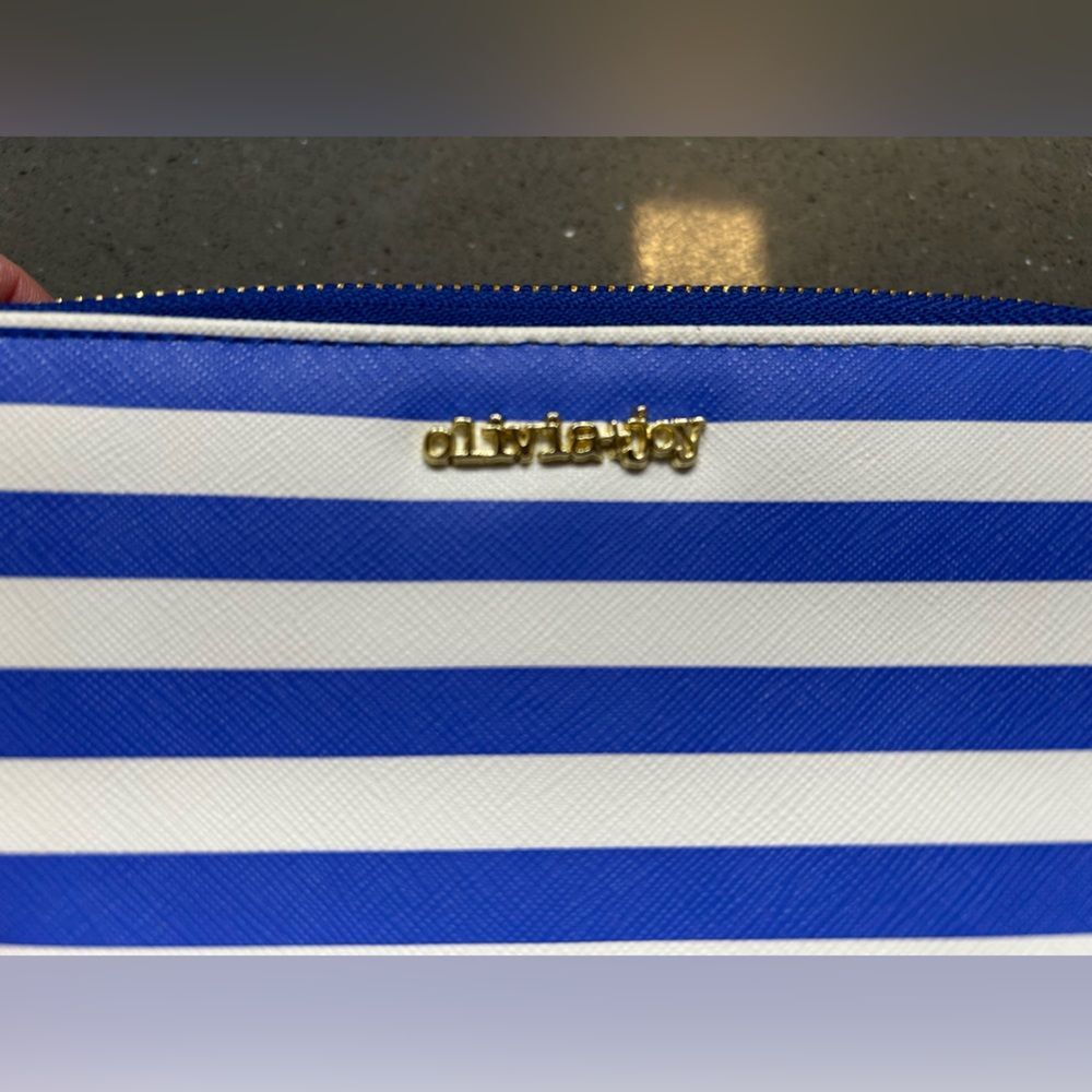Olivia + Joy Striped Blue and White Wallet - Picture 2 of 5